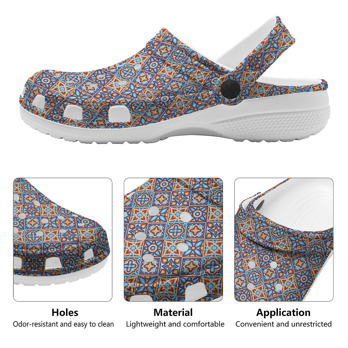 Patchwork Mosaic Print Pattern Clog-grizzshop