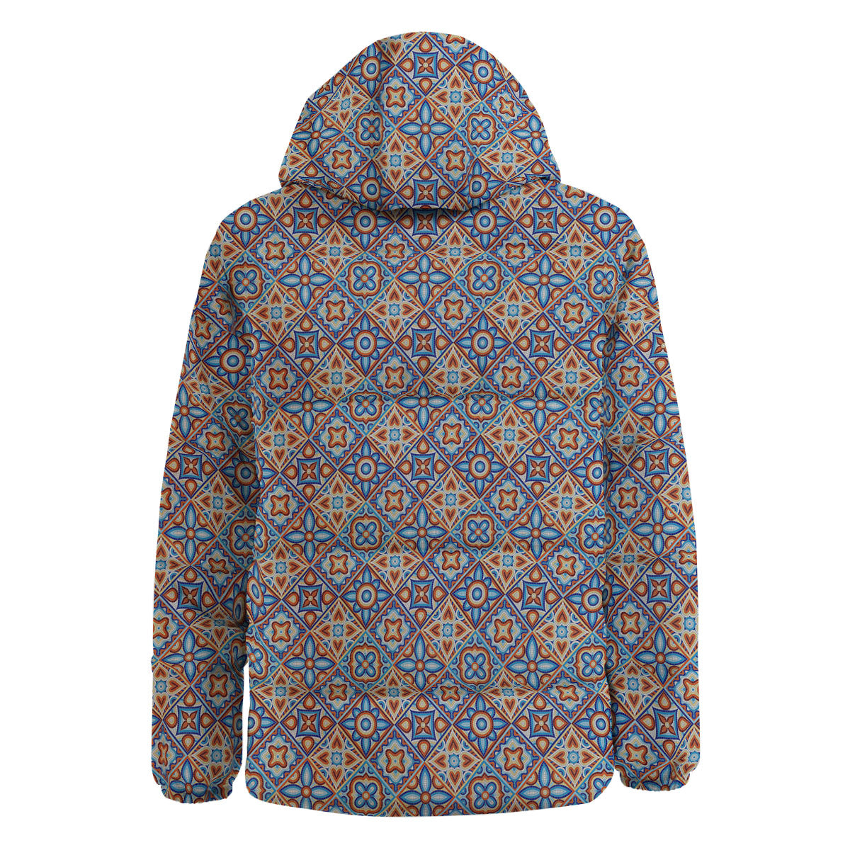 Patchwork Mosaic Print Pattern Down Jacket-grizzshop