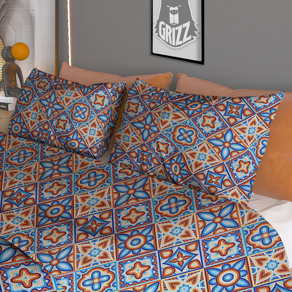 Patchwork Mosaic Print Pattern Duvet Cover Bedding Set