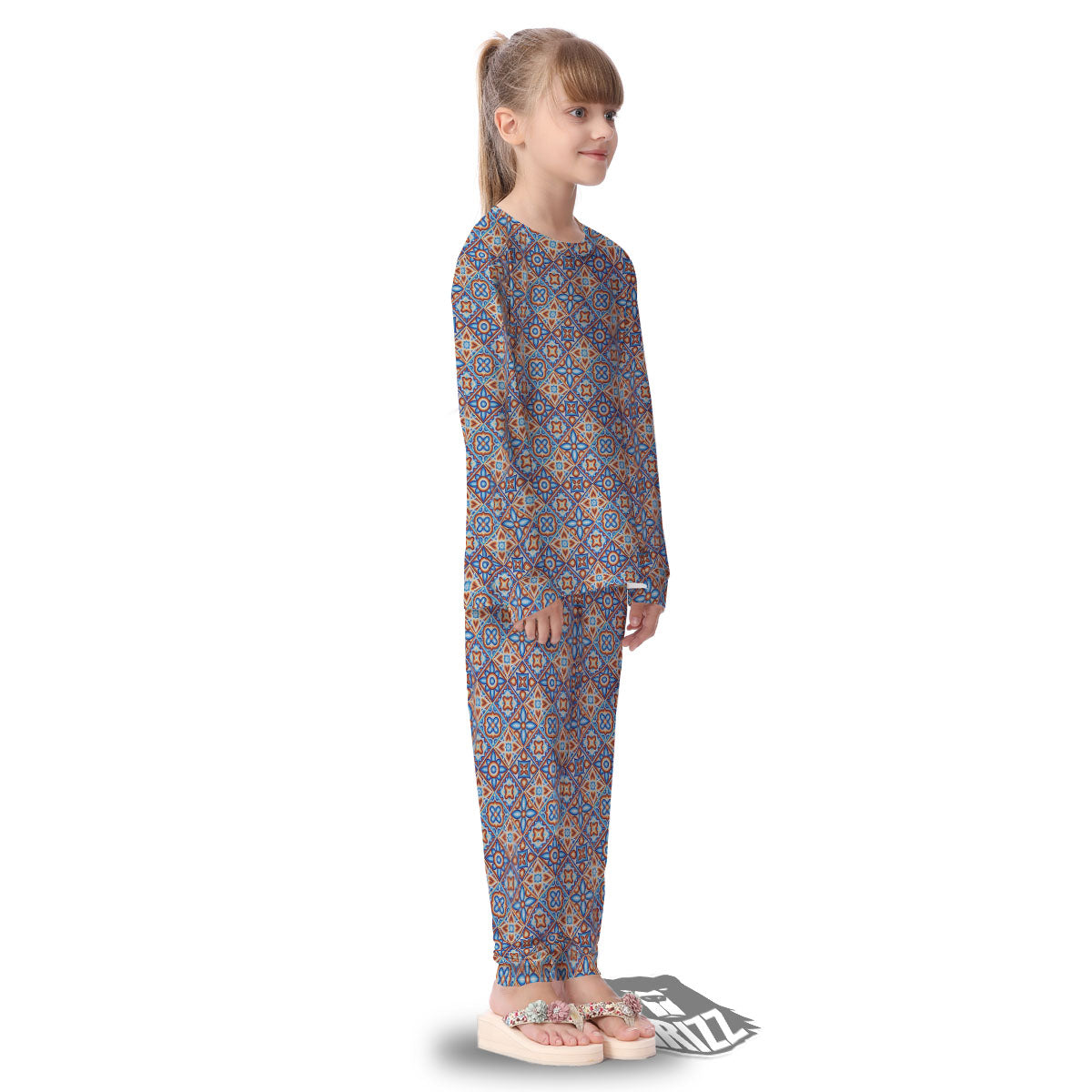 Patchwork Mosaic Print Pattern Kid's Pajamas-grizzshop