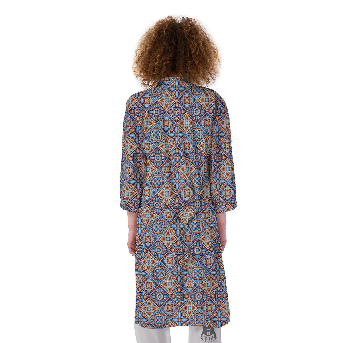 Patchwork Mosaic Print Pattern Kimono-grizzshop