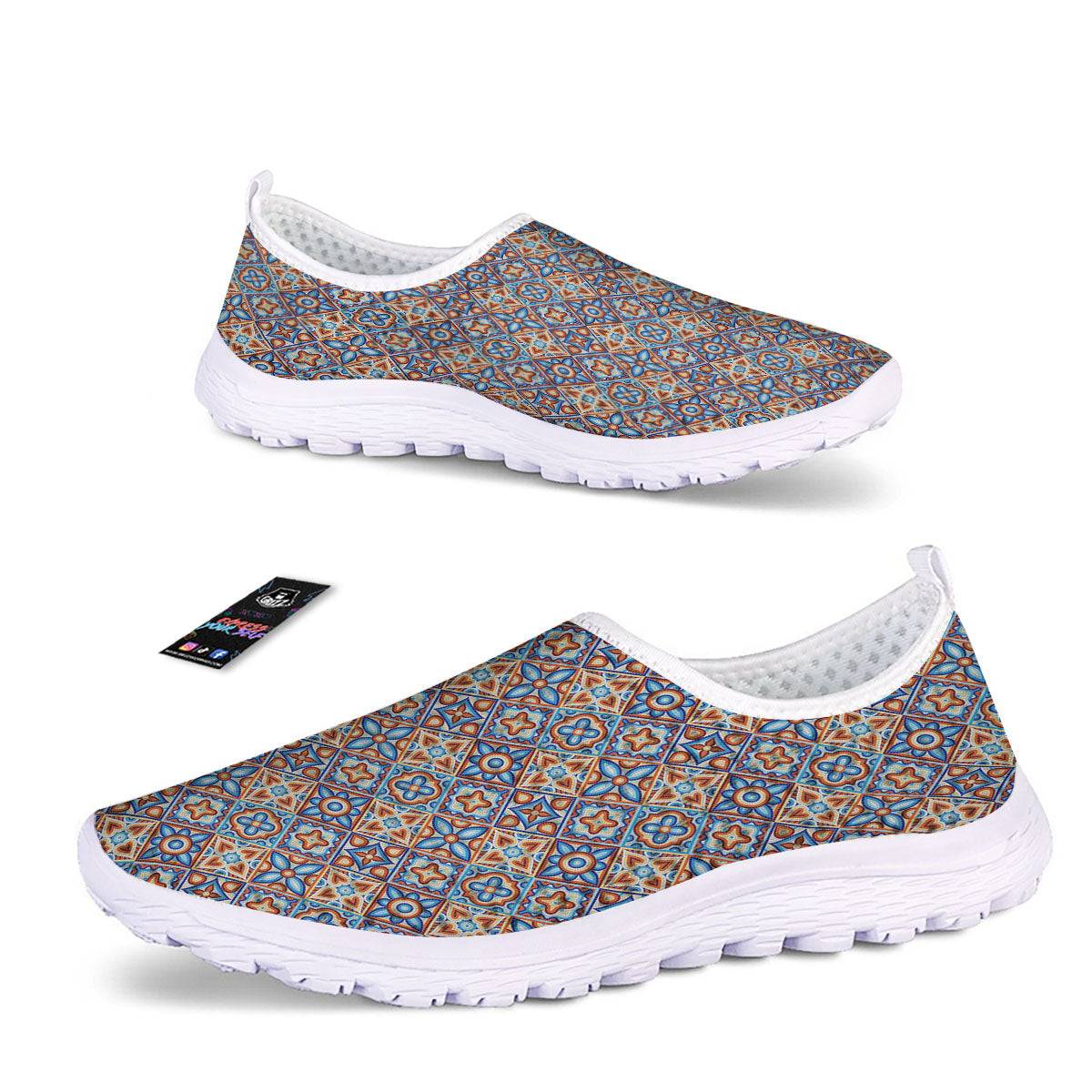 Patchwork Mosaic Print Pattern Nurse Shoes-grizzshop