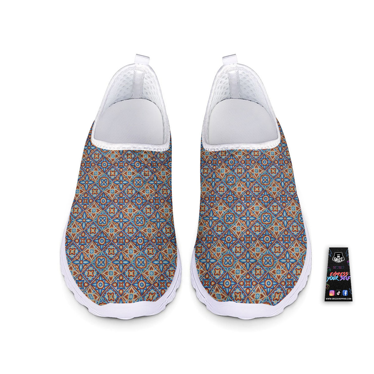 Patchwork Mosaic Print Pattern Nurse Shoes-grizzshop