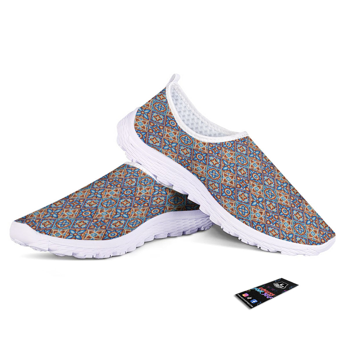 Patchwork Mosaic Print Pattern Nurse Shoes-grizzshop