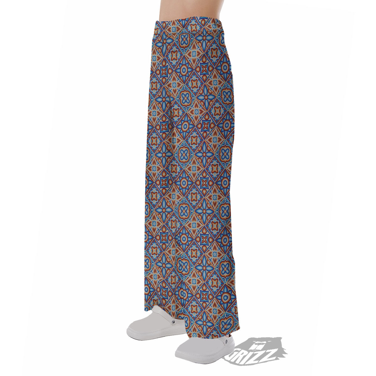 Patchwork Mosaic Print Pattern Pajama Pants-grizzshop