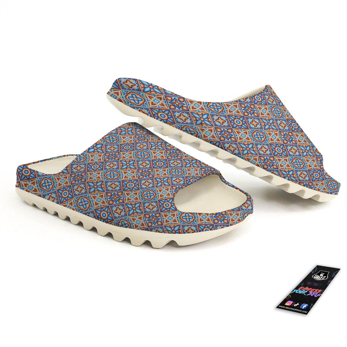Patchwork Mosaic Print Pattern Sandals-grizzshop