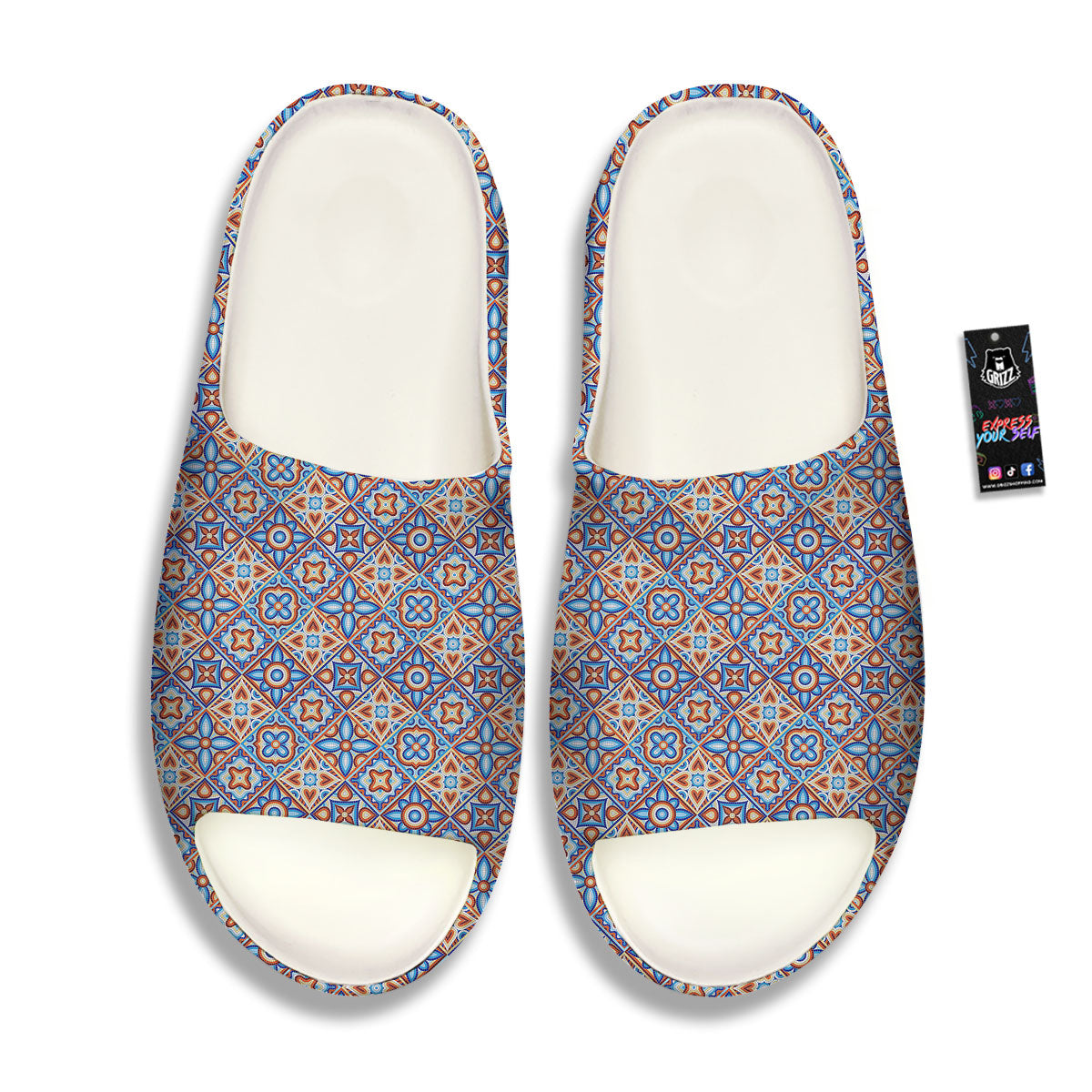 Patchwork Mosaic Print Pattern Sandals-grizzshop