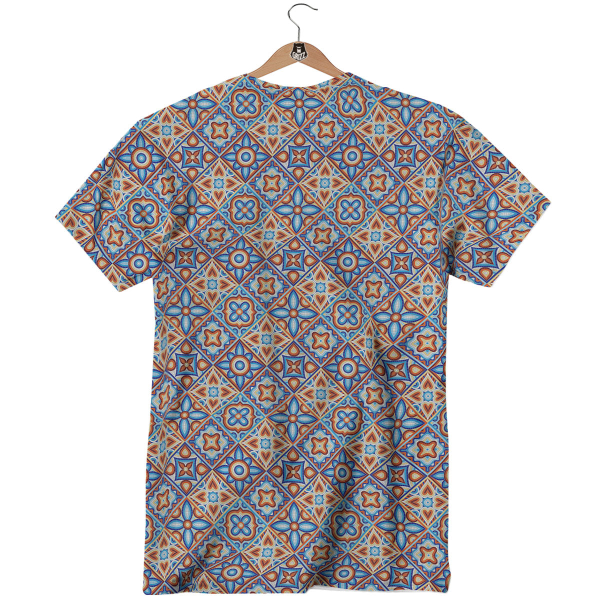 Patchwork Mosaic Print Pattern T-Shirt-grizzshop