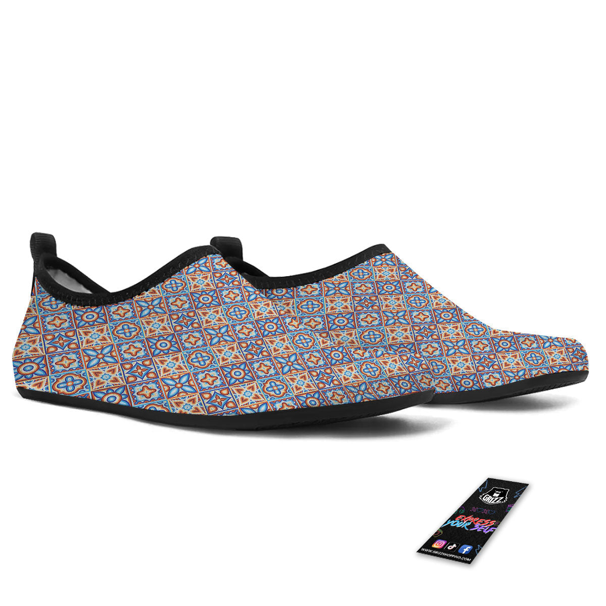 Patchwork Mosaic Print Pattern Water Shoes-grizzshop