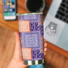 Patchwork Paisley Blue And Orange Print Pattern Tumbler-grizzshop