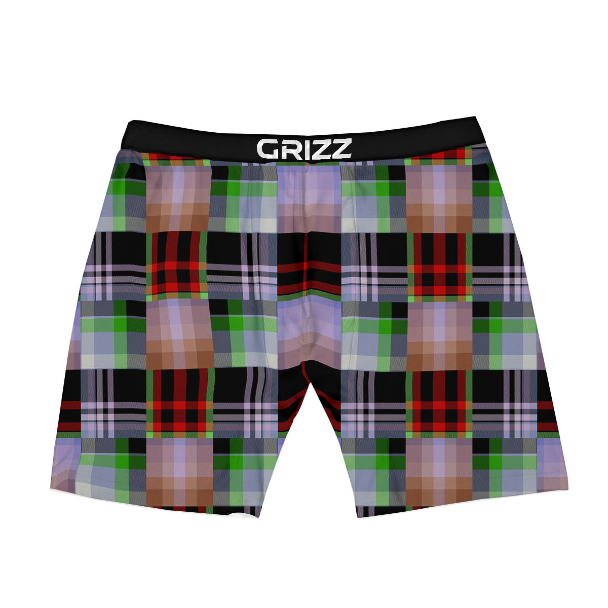 Patchwork Plaid Madras Print Pattern Boxer Briefs-grizzshop