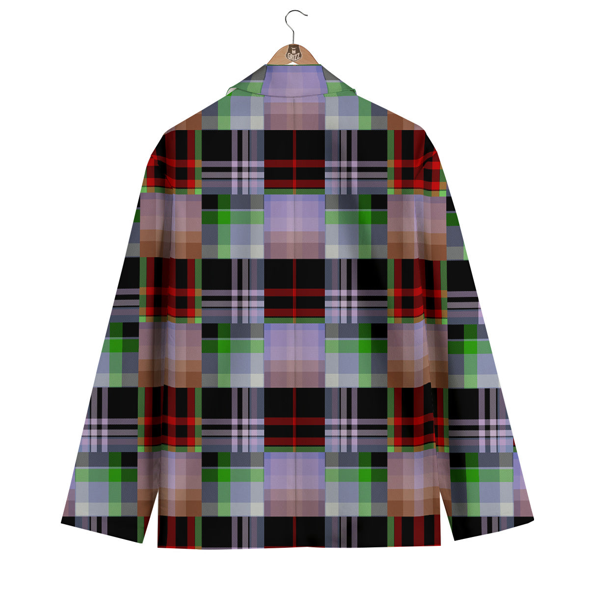Patchwork Plaid Madras Print Pattern Men's Blazer-grizzshop