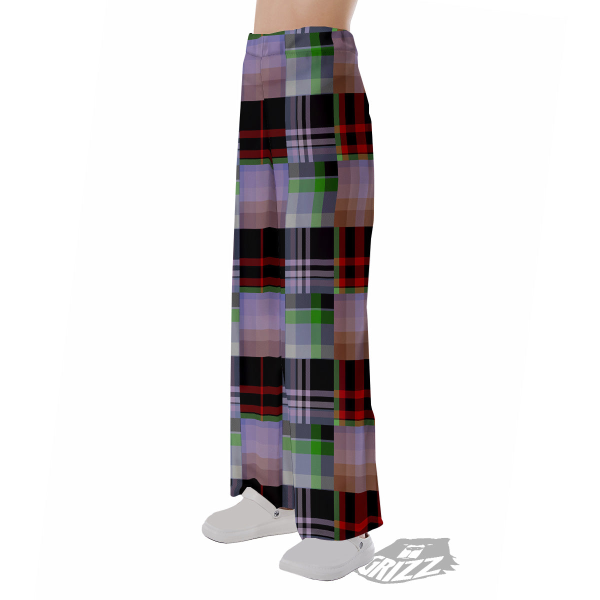 Patchwork Plaid Madras Print Pattern Pajama Pants-grizzshop
