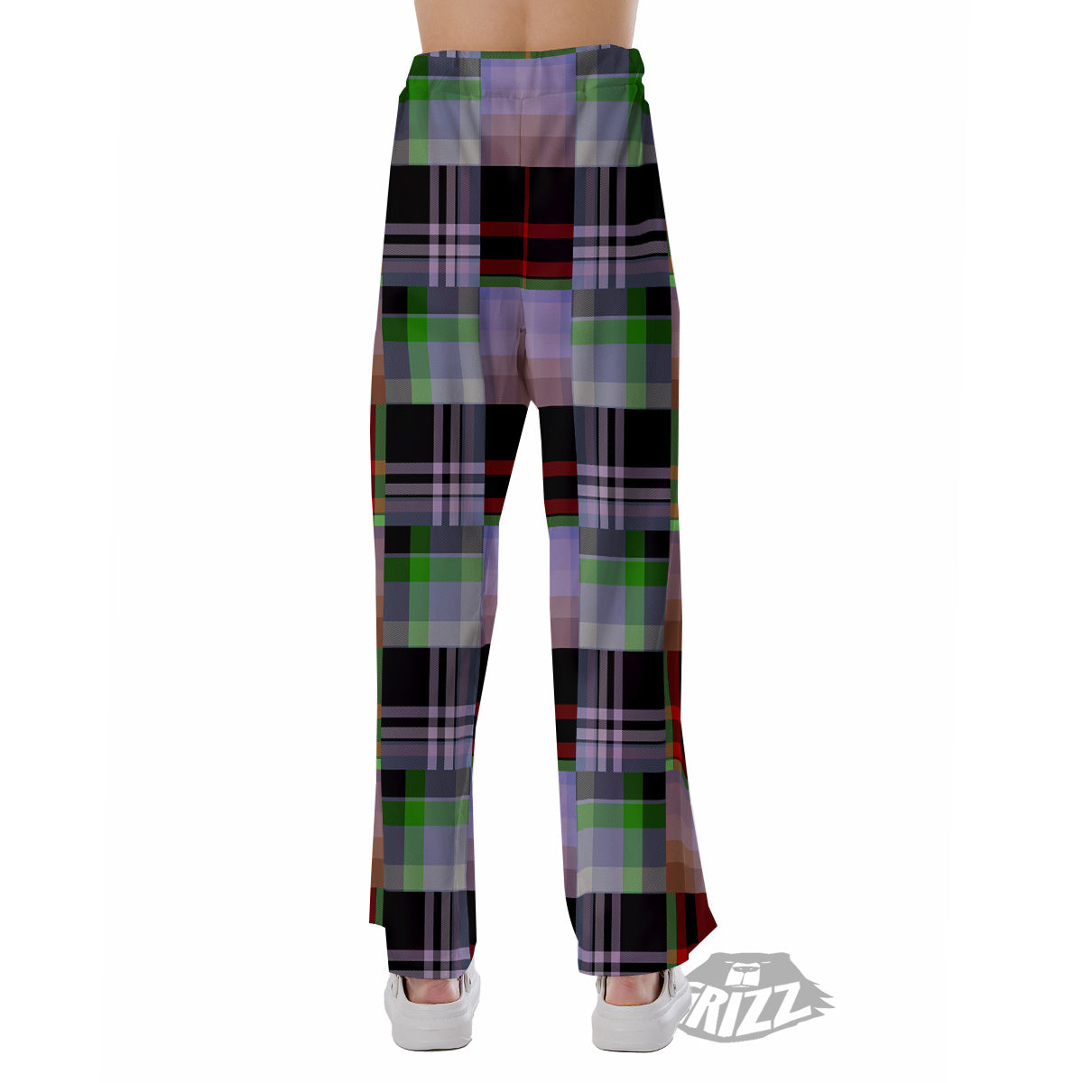 Patchwork Plaid Madras Print Pattern Pajama Pants-grizzshop