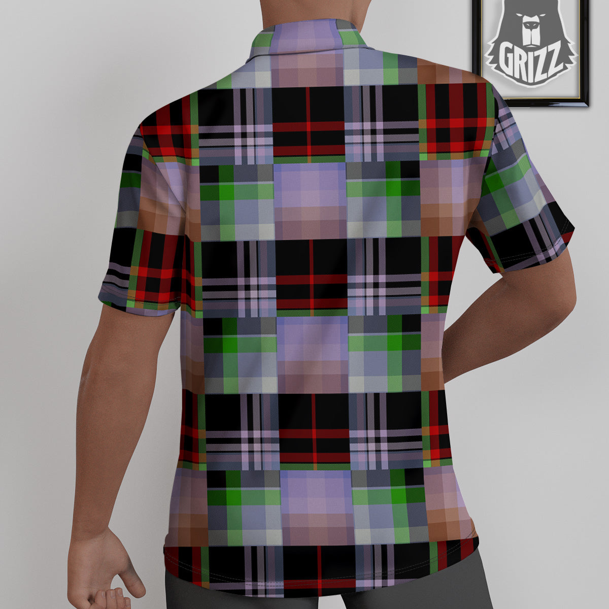Patchwork Plaid Madras Print Pattern Untucked Shirts-grizzshop