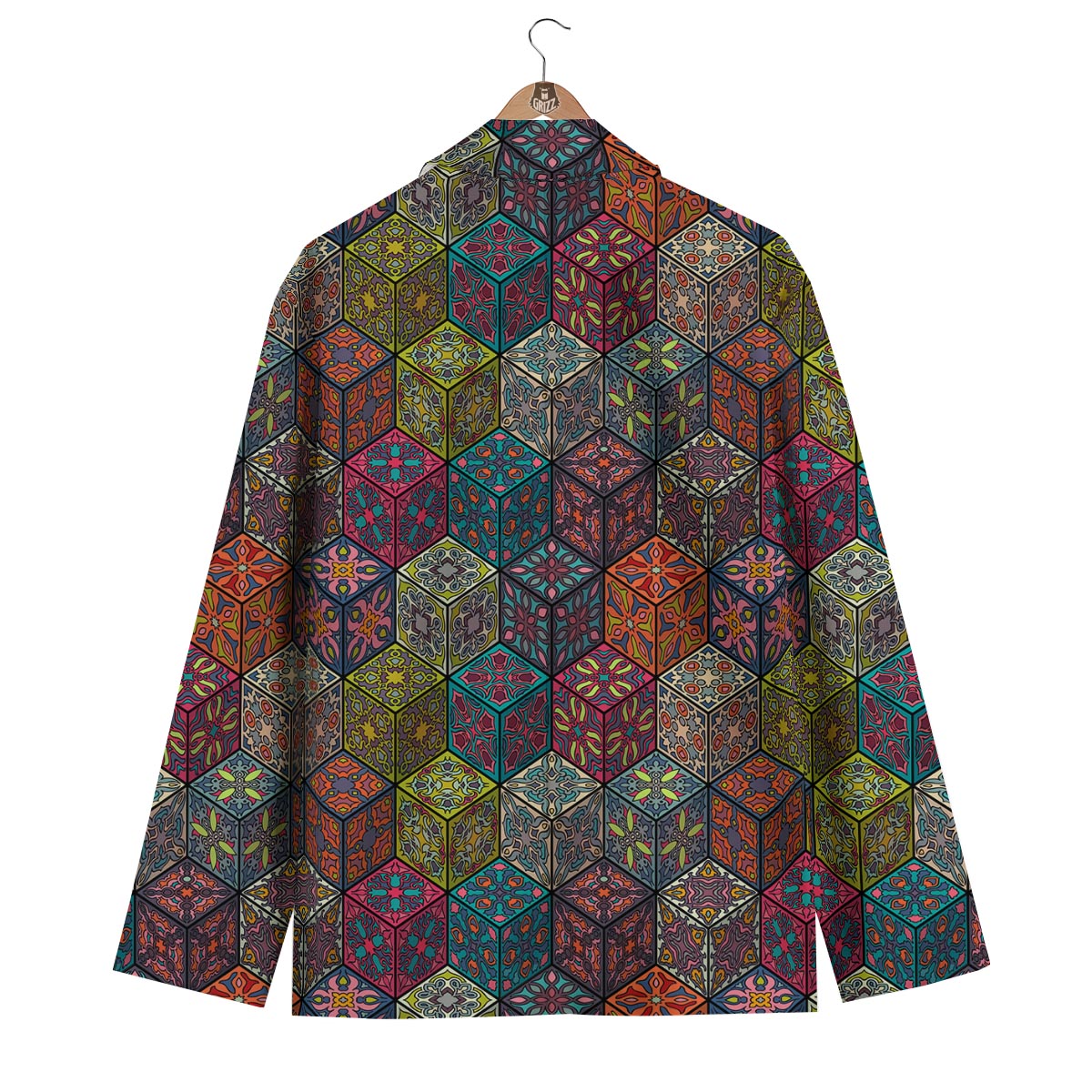 Patchwork Print Pattern Men's Blazer-grizzshop