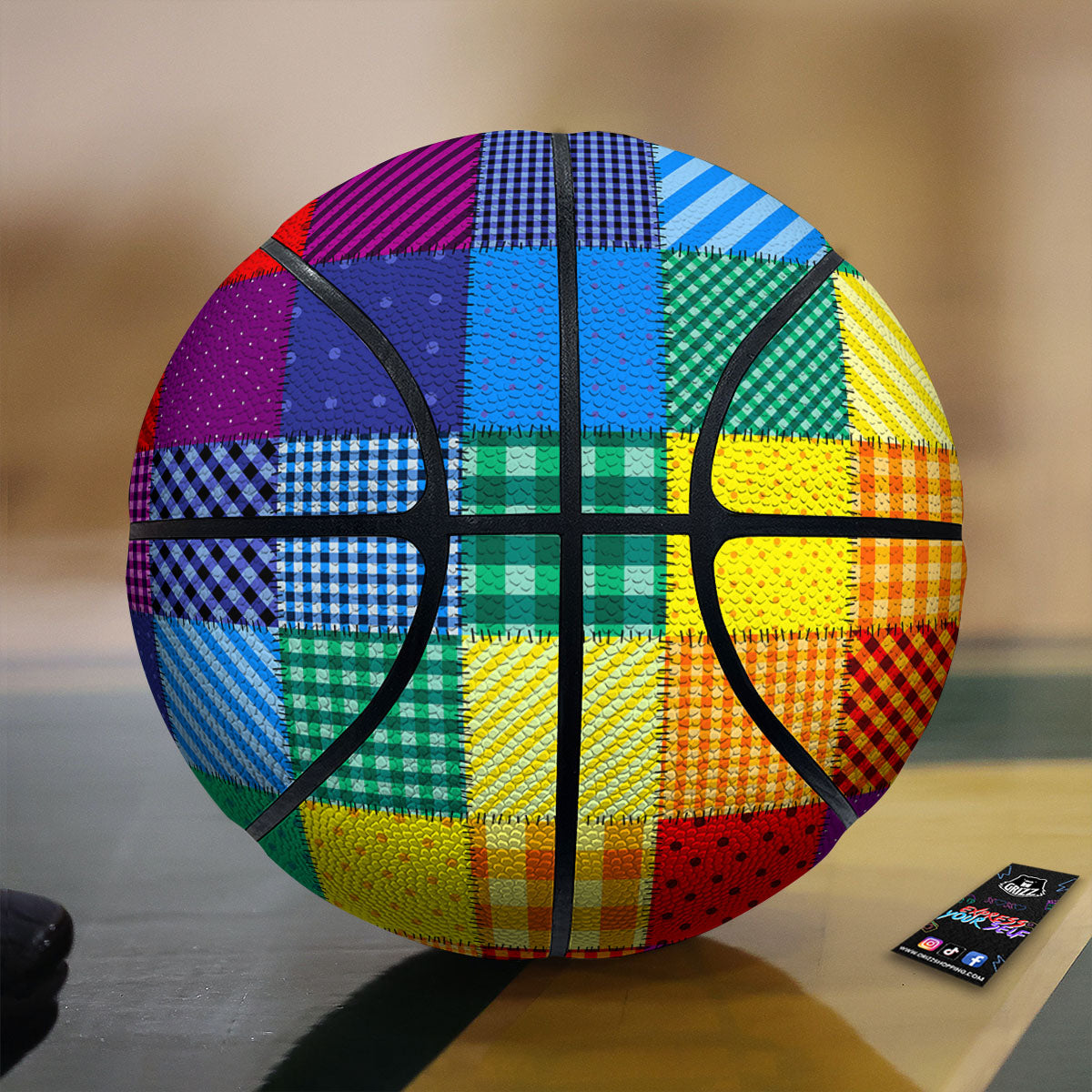 Patchwork Rainbow Print Pattern Basketball-grizzshop