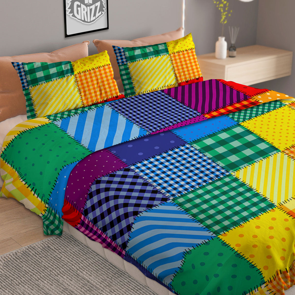 Palm Tree Sunset Hibiscus Print Pattern Duvet Cover Bedding Set