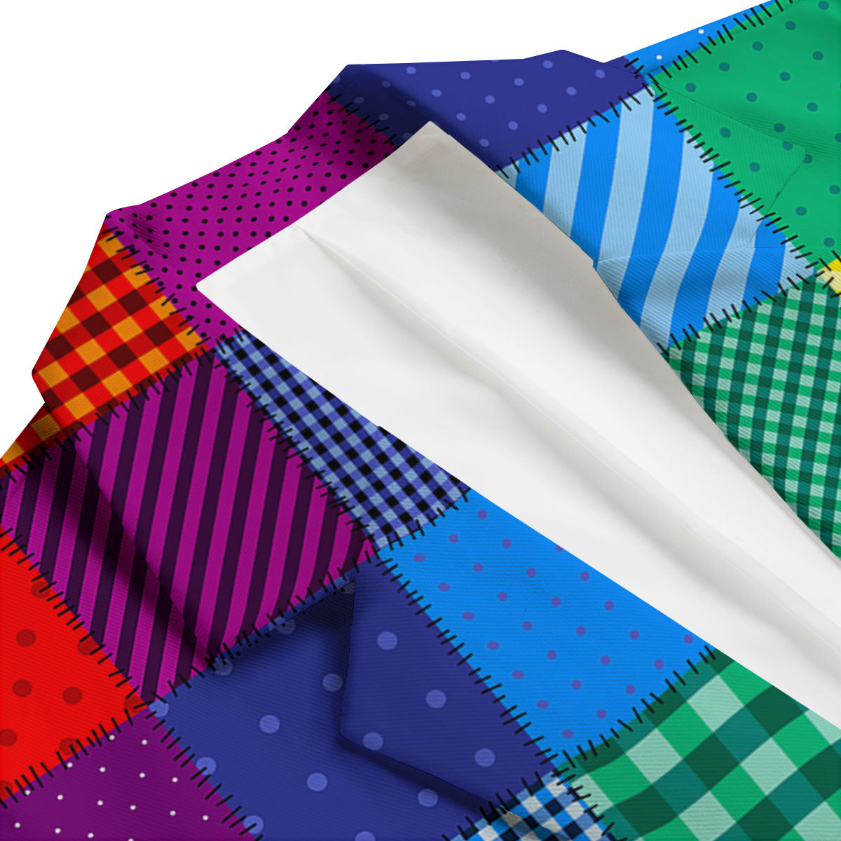 Patchwork Rainbow Print Pattern Men's Blazer-grizzshop