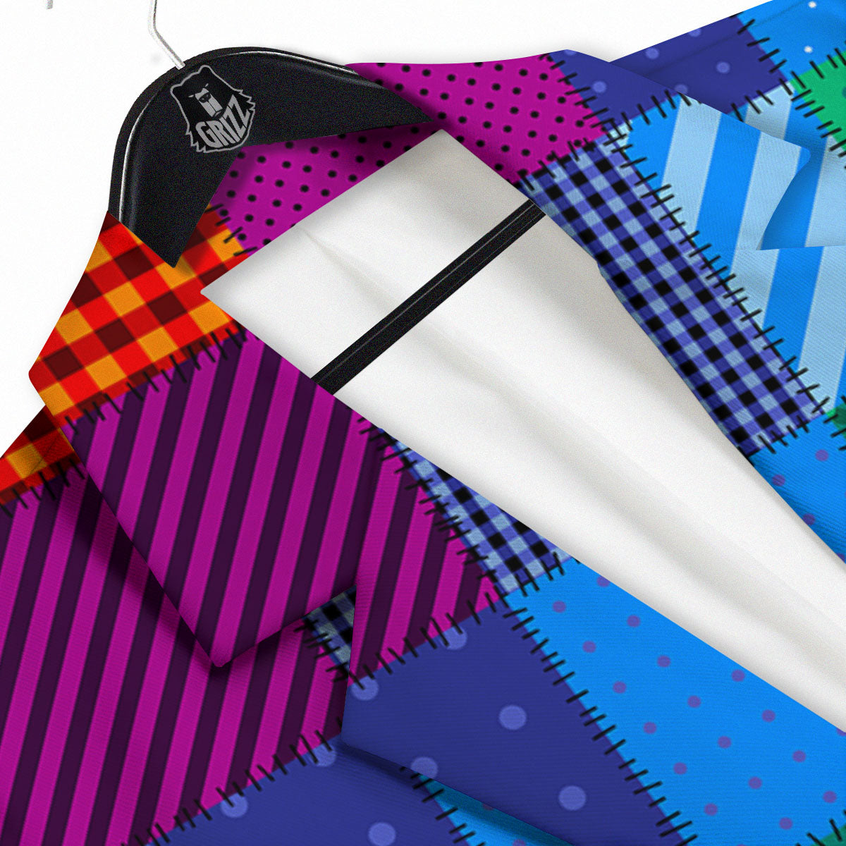 Patchwork Rainbow Print Pattern Men's Sport Coat-grizzshop