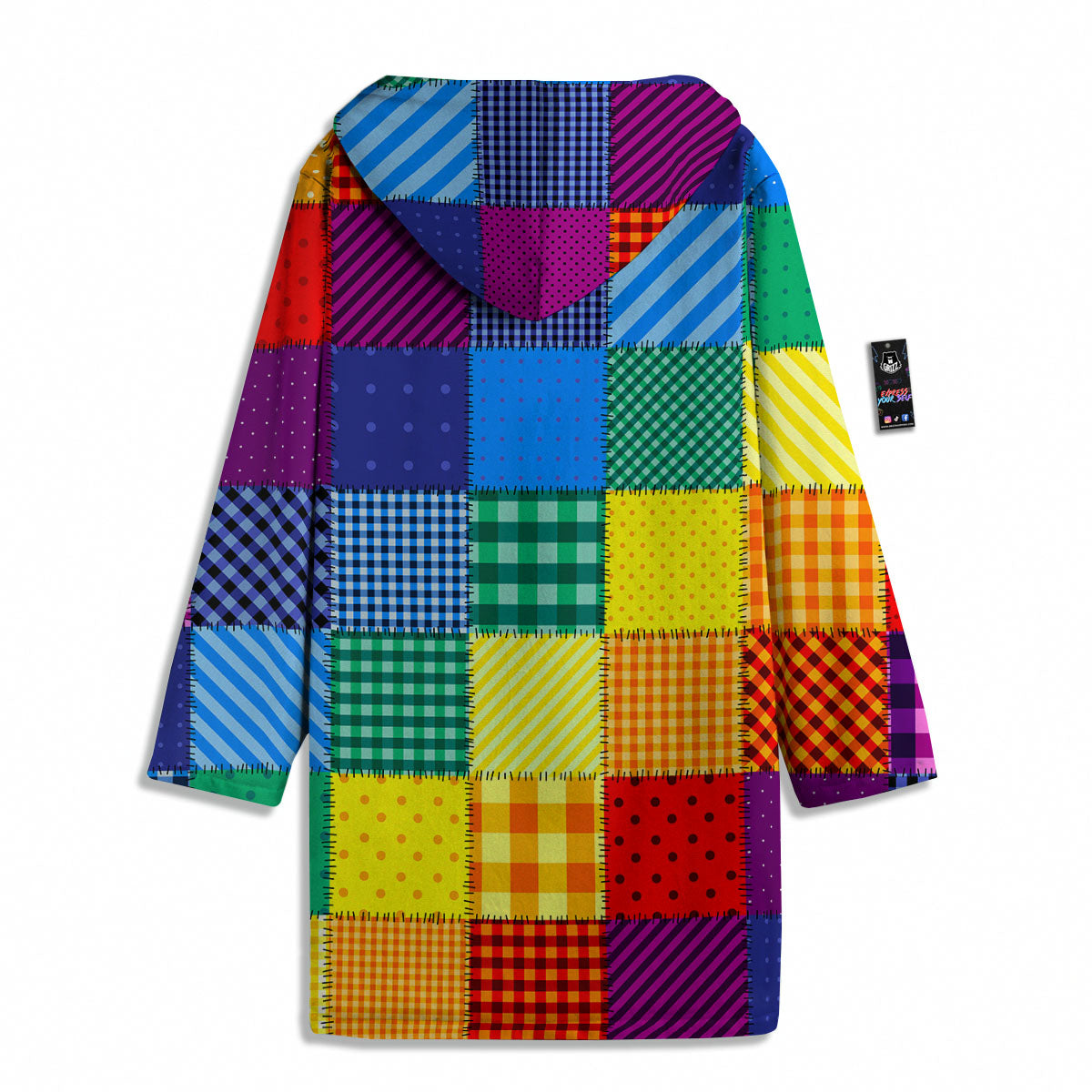 Patchwork Rainbow Print Pattern Men's Windbreaker Jacket-grizzshop