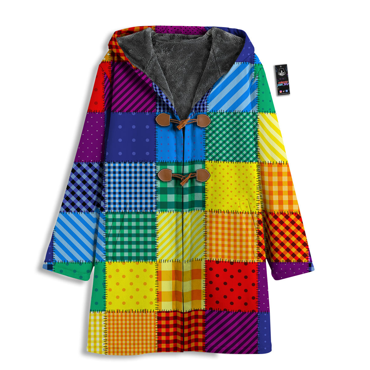 Patchwork Rainbow Print Pattern Men's Windbreaker Jacket-grizzshop