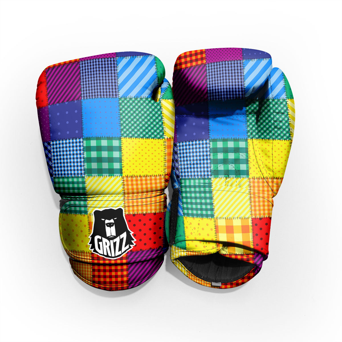 Patchwork Rainbow Print Pattern Pro Boxing Glove