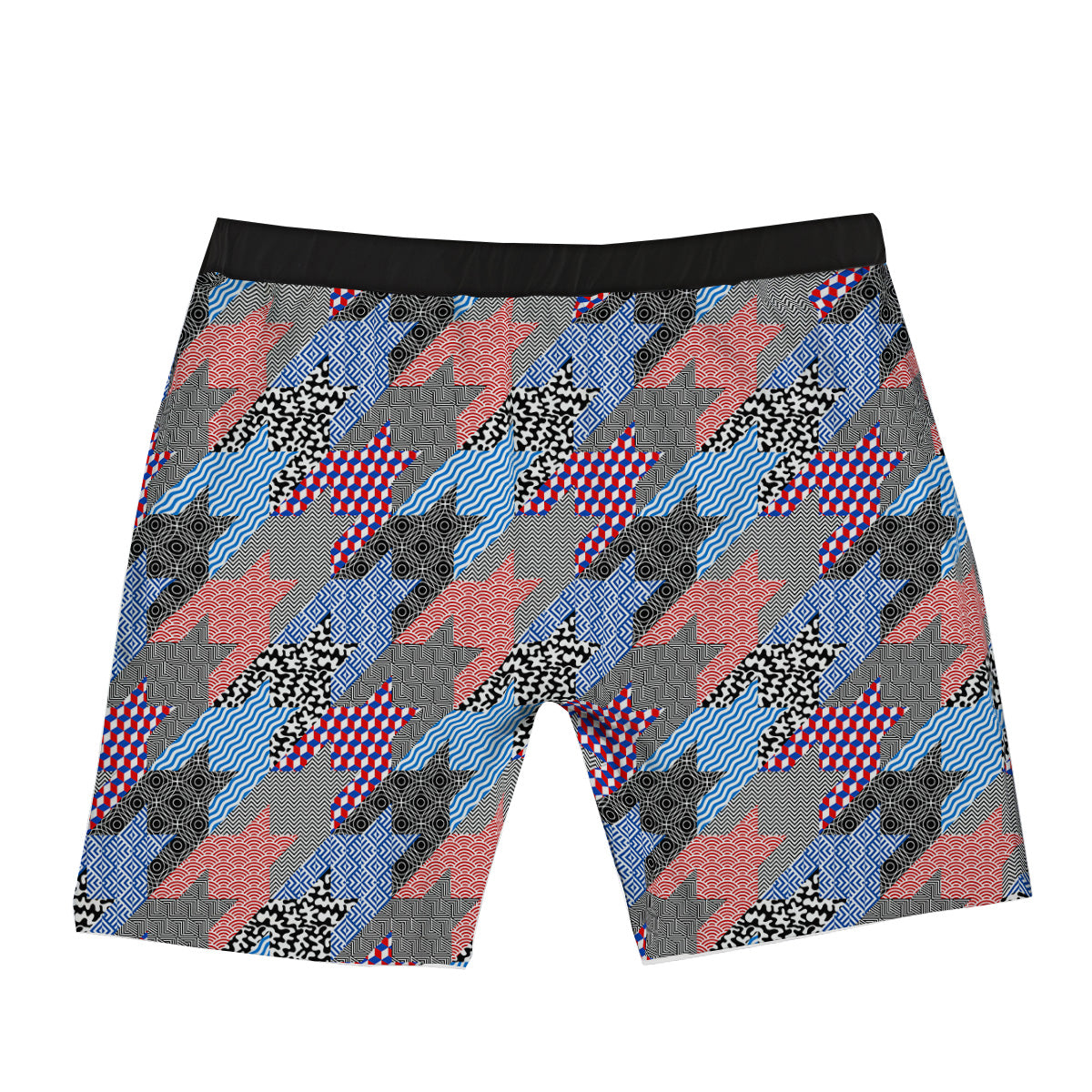 Patchwork Style And Classic Houndstooth Print Pattern Boxer Briefs-grizzshop