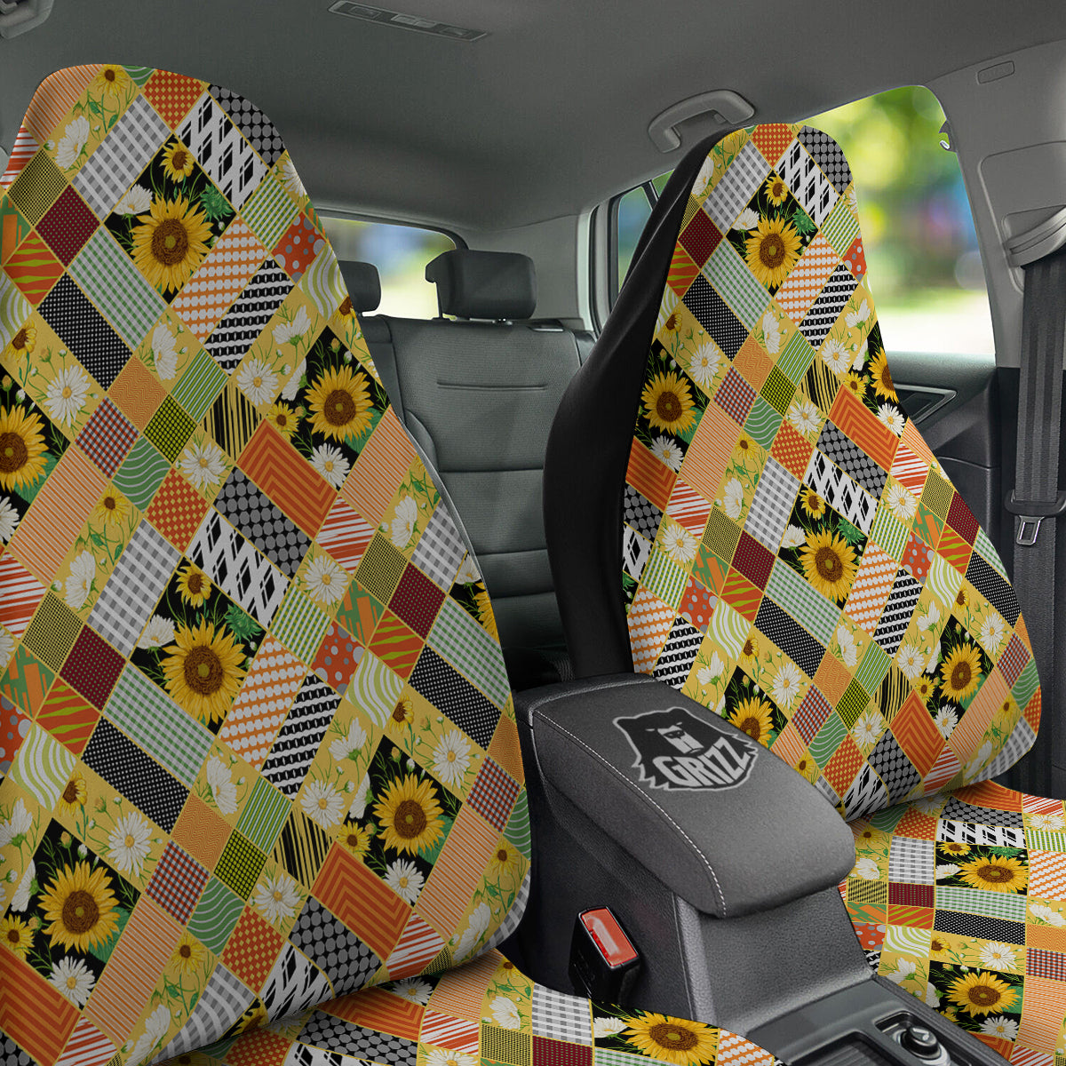 Patchwork Sunflowers Print Car Seat Covers-grizzshop