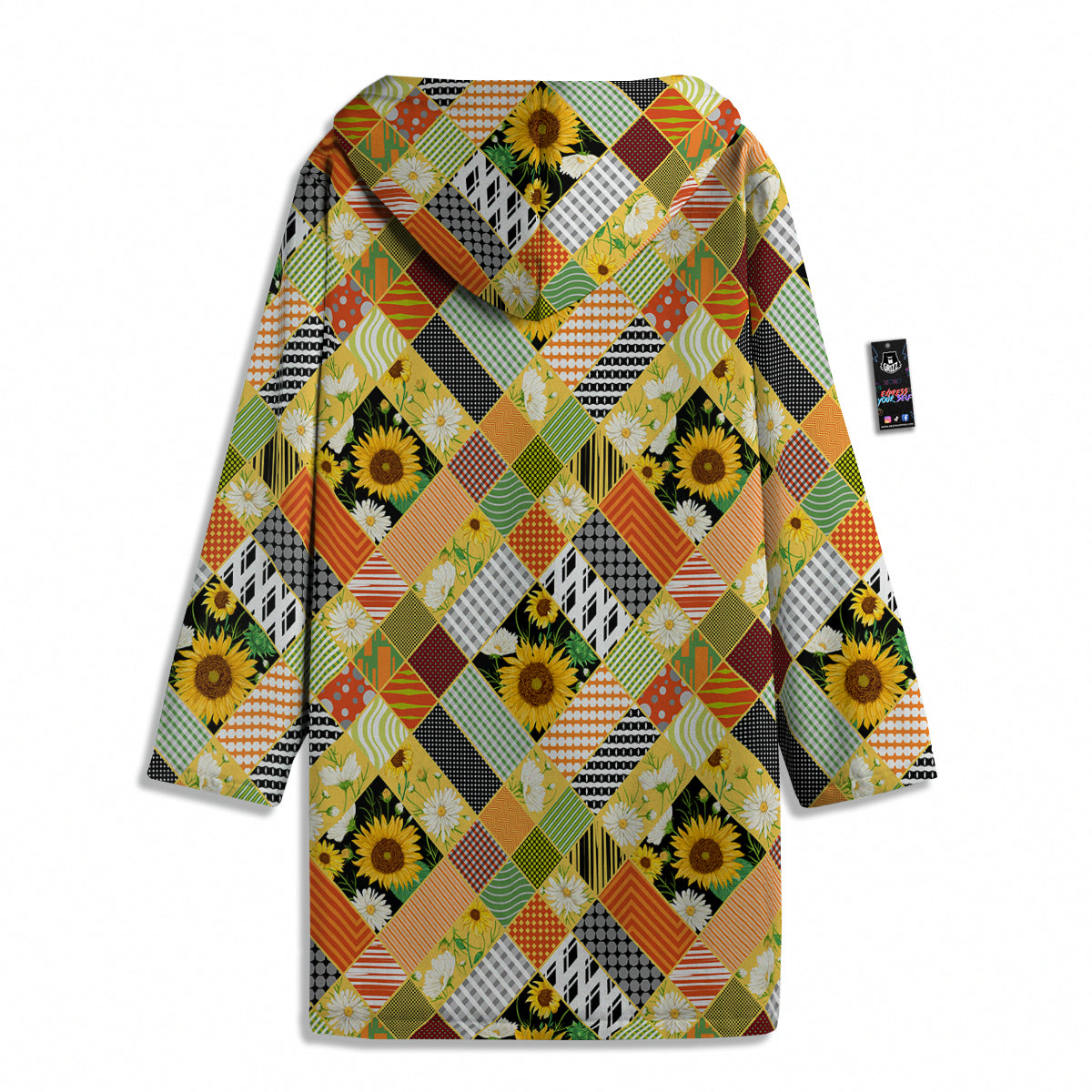 Patchwork Sunflowers Print Men's Windbreaker Jacket-grizzshop