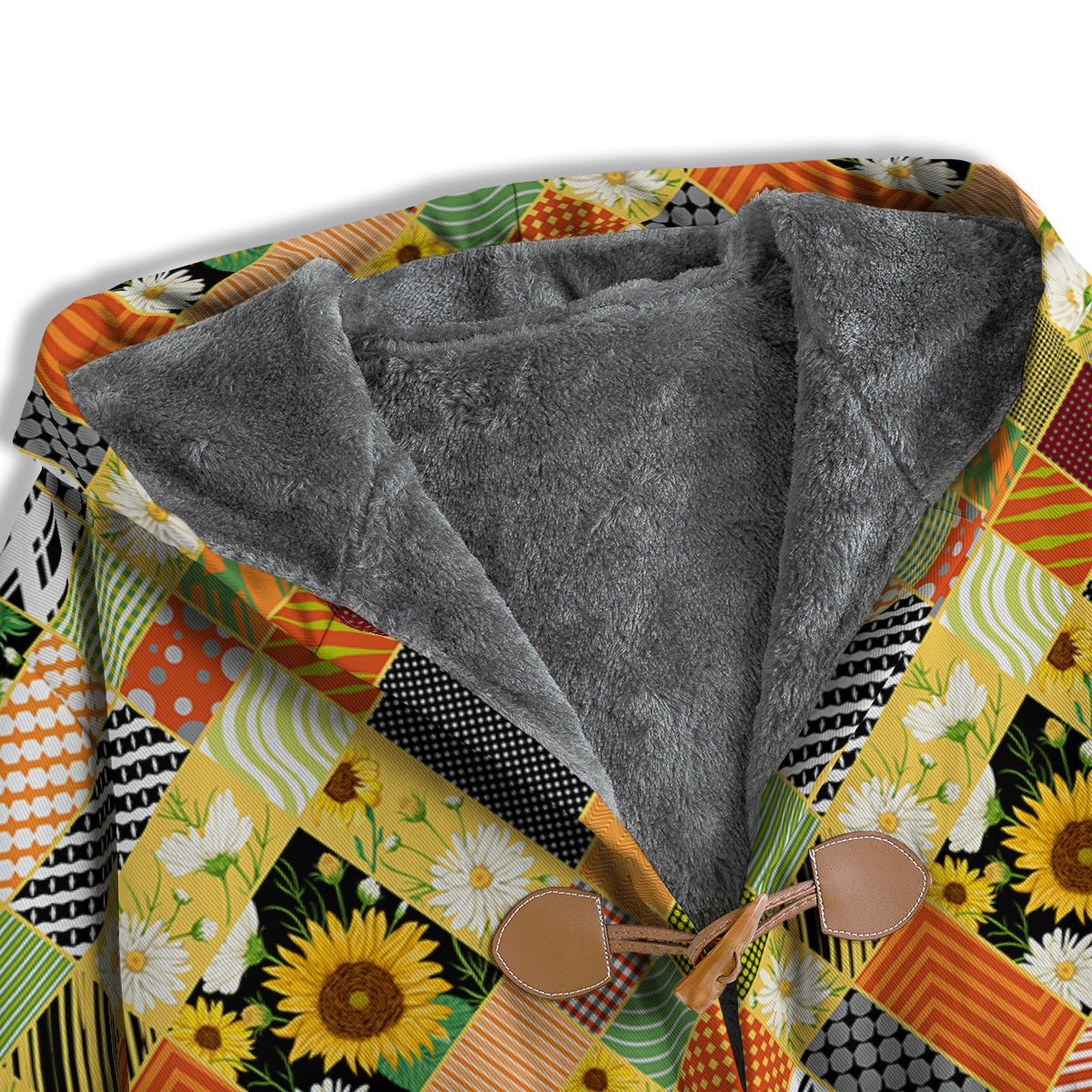 Patchwork Sunflowers Print Men's Windbreaker Jacket-grizzshop