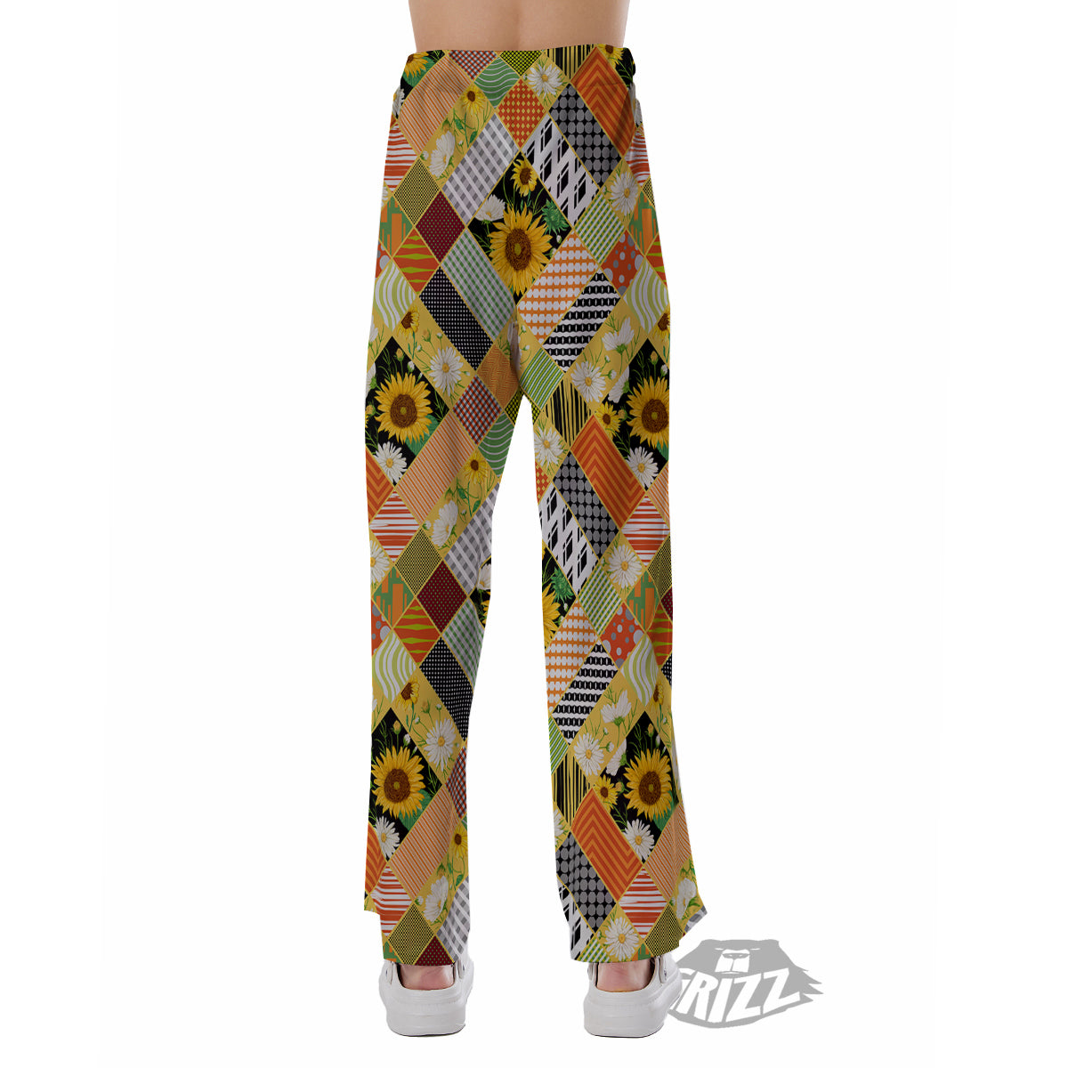 Patchwork Sunflowers Print Pajama Pants-grizzshop