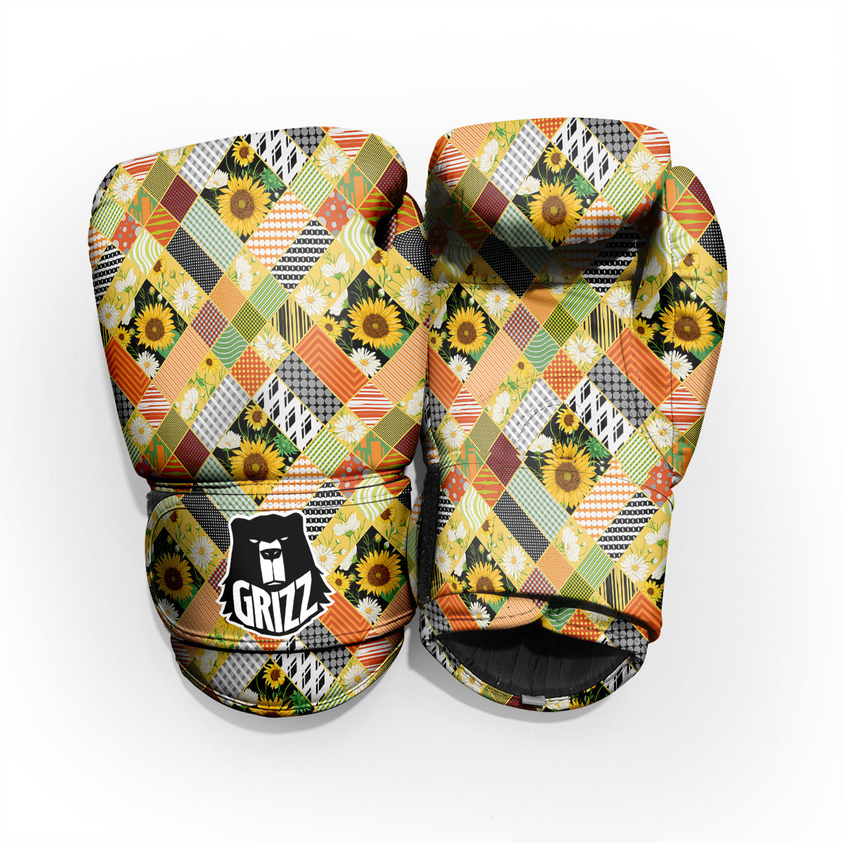 Patchwork Sunflowers Print Pro Boxing Glove
