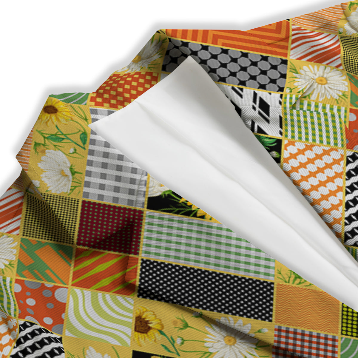 Patchwork Sunflowers Print Women's Blazer-grizzshop