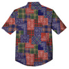 Patchwork Tartan And Bandana Print Pattern Button Up Shirt-grizzshop