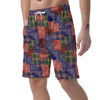 Patchwork Tartan And Bandana Print Pattern Men's Shorts-grizzshop