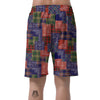 Patchwork Tartan And Bandana Print Pattern Men's Shorts-grizzshop