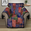 Patchwork Tartan And Bandana Print Pattern Recliner Protector-grizzshop