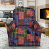 Patchwork Tartan And Bandana Print Pattern Recliner Slipcover-grizzshop