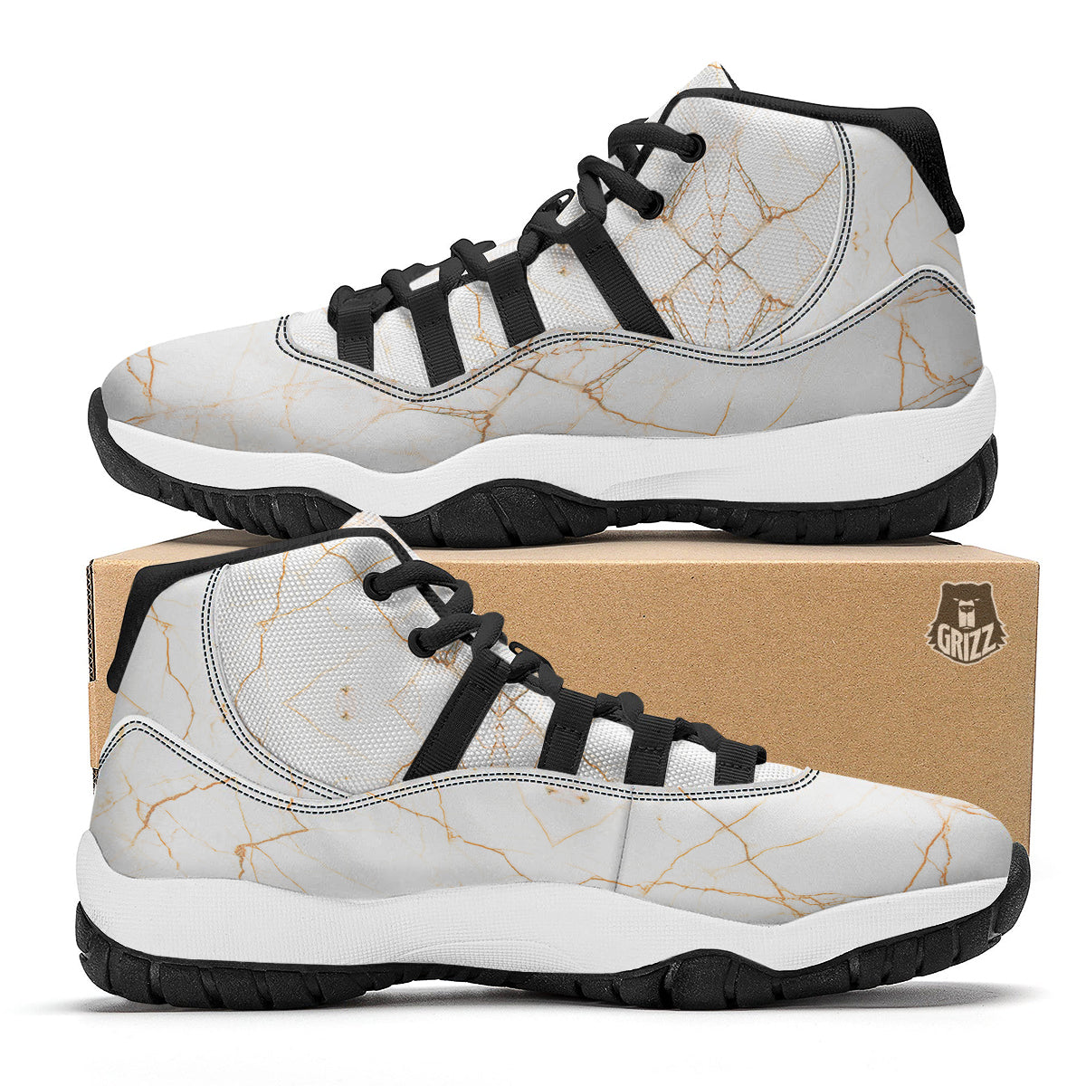 Patchwork Tiger Skin Print Pattern Black Bball Shoes-grizzshop