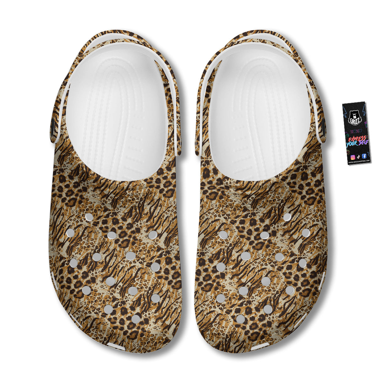 Patchwork Tiger Skin Print Pattern Clog-grizzshop