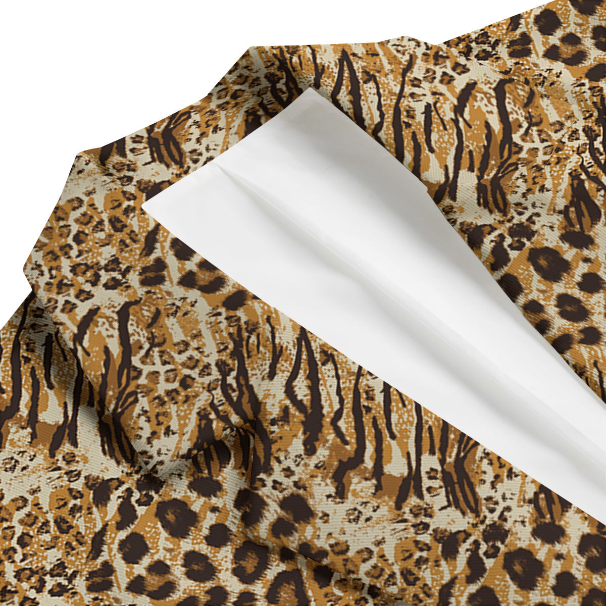 Patchwork Tiger Skin Print Pattern Men's Blazer-grizzshop