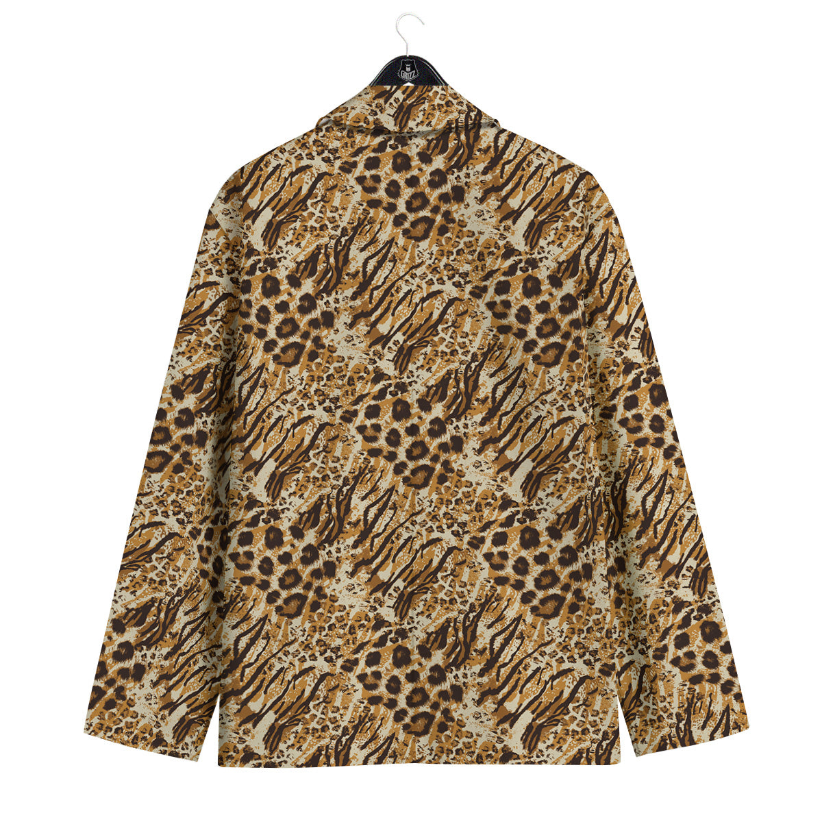 Patchwork Tiger Skin Print Pattern Men's Sport Coat-grizzshop