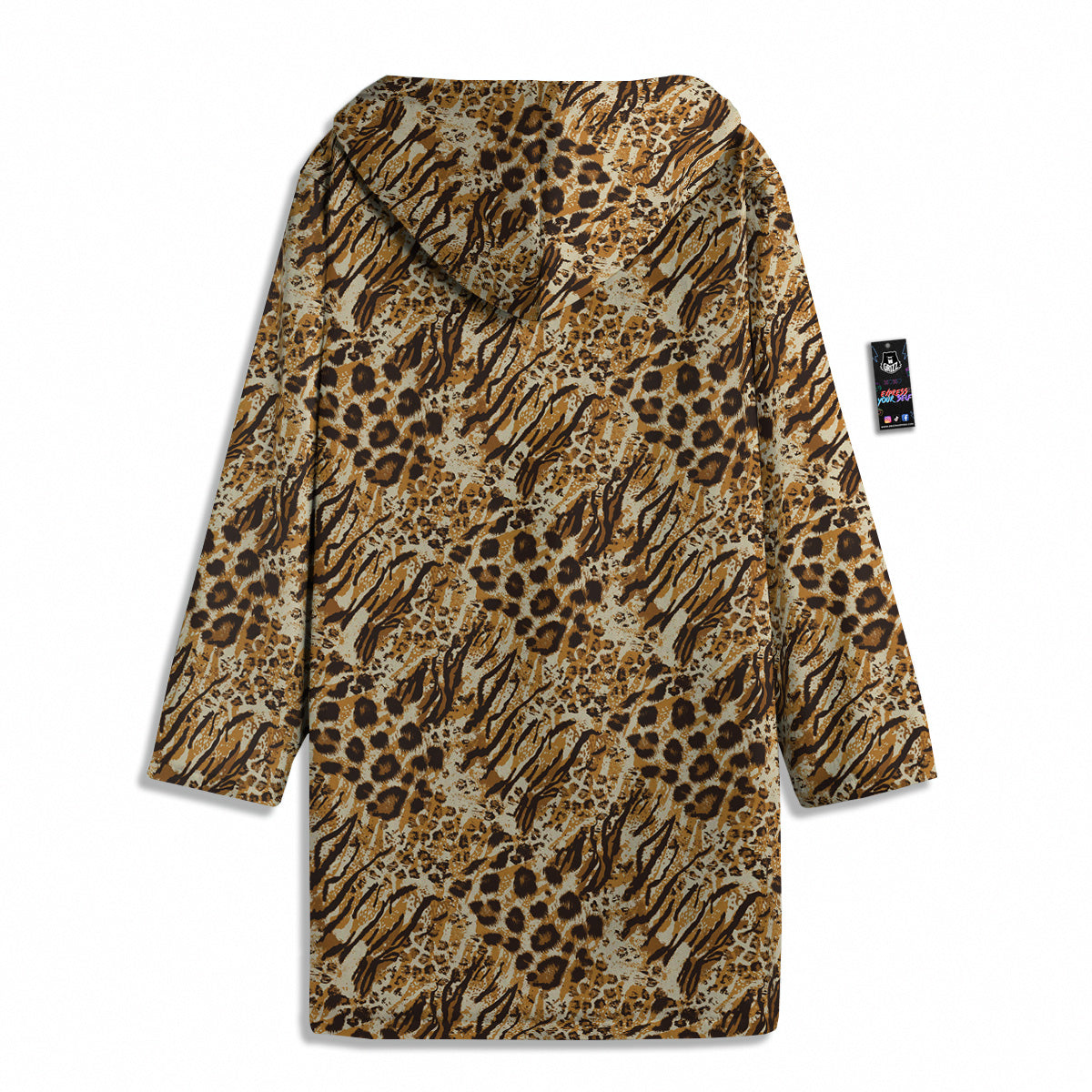 Patchwork Tiger Skin Print Pattern Men's Windbreaker Jacket-grizzshop