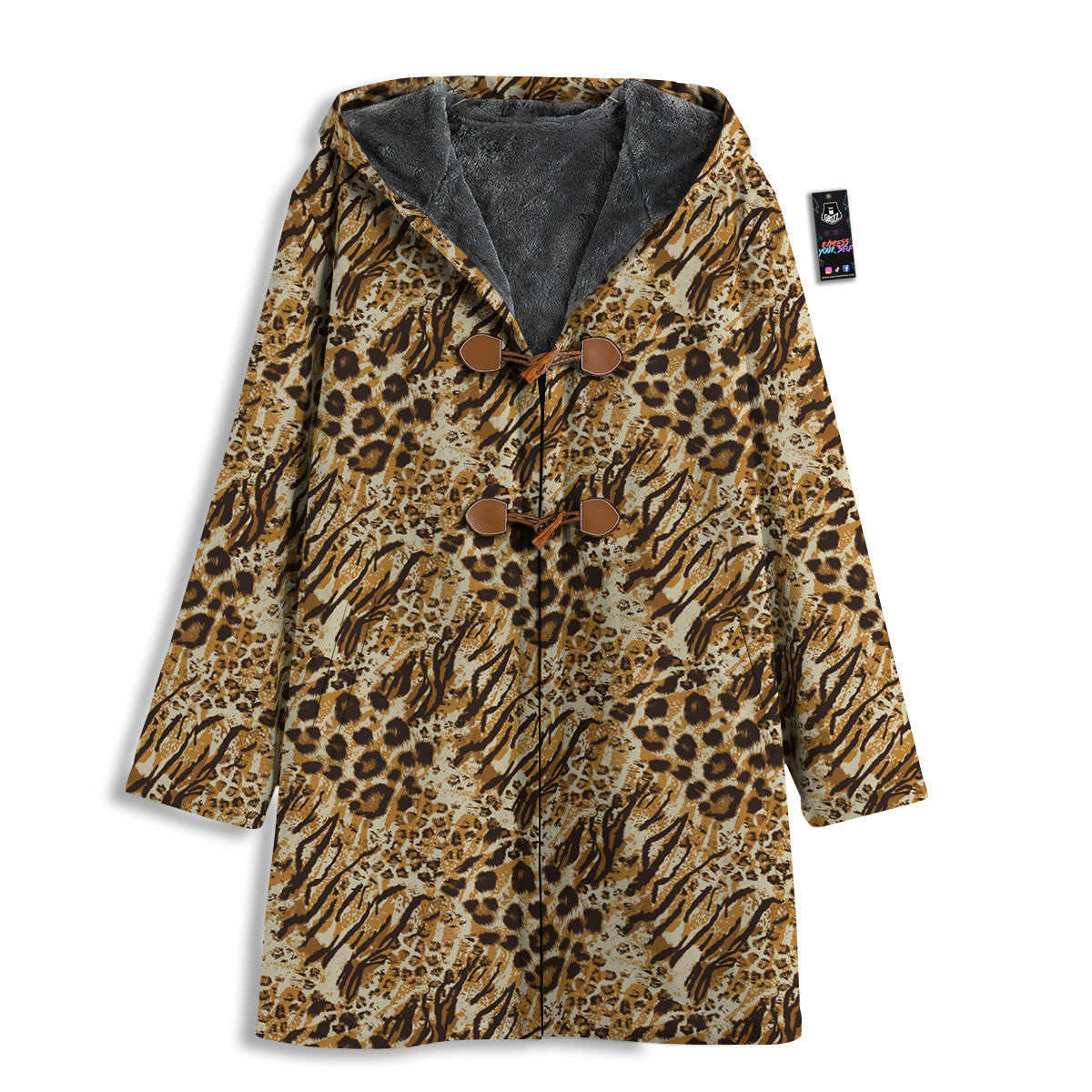 Patchwork Tiger Skin Print Pattern Men's Windbreaker Jacket-grizzshop
