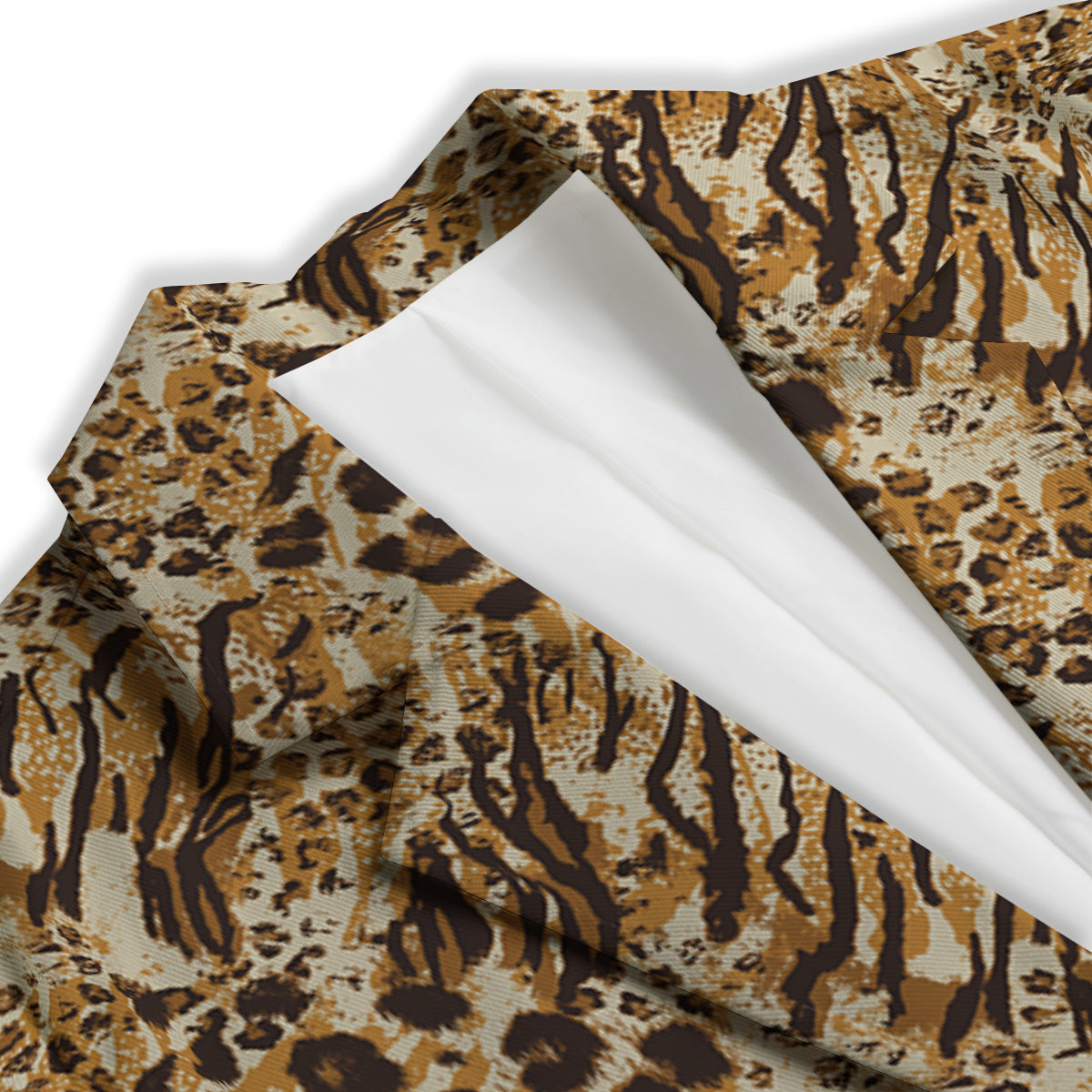 Patchwork Tiger Skin Print Pattern Women's Blazer-grizzshop