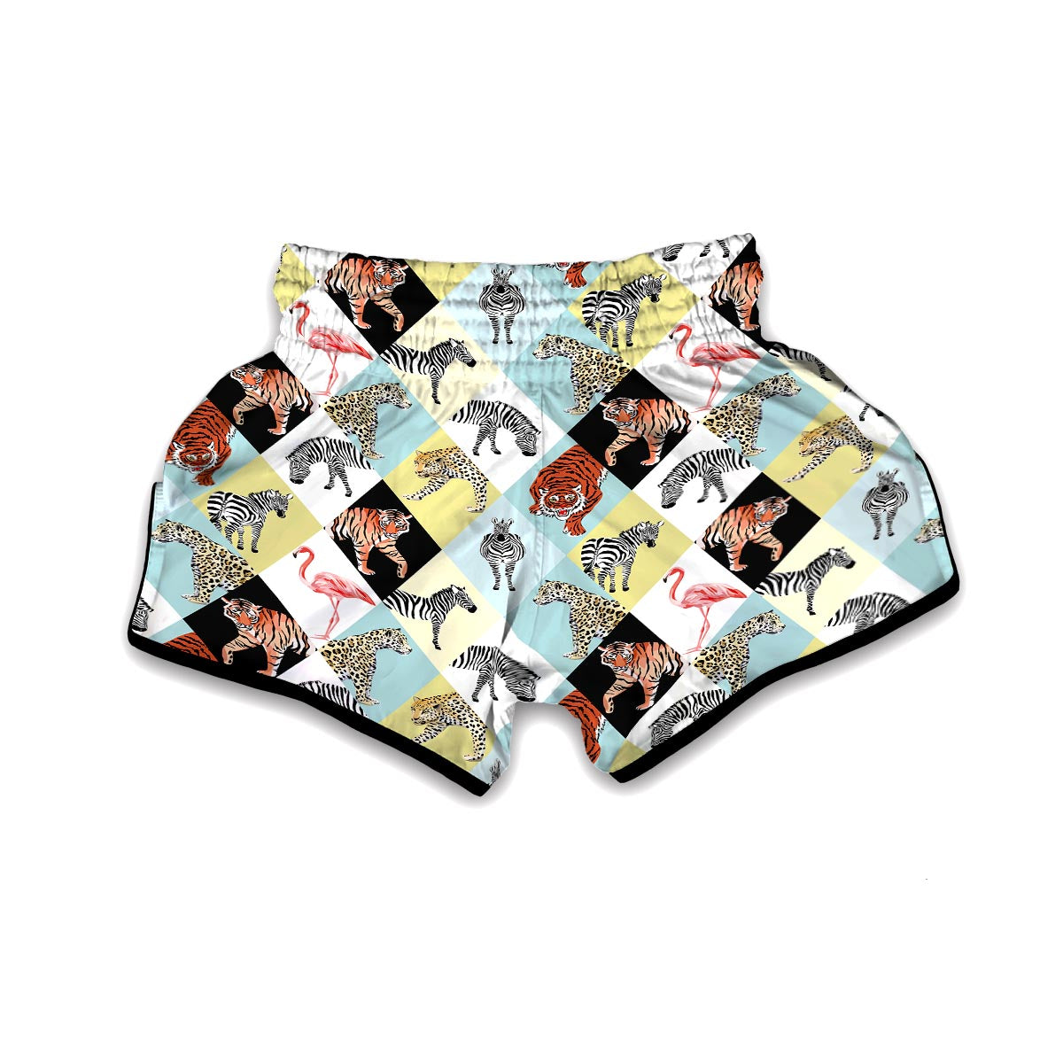 Patchwork Tropical Animal Muay Thai Boxing Shorts-grizzshop