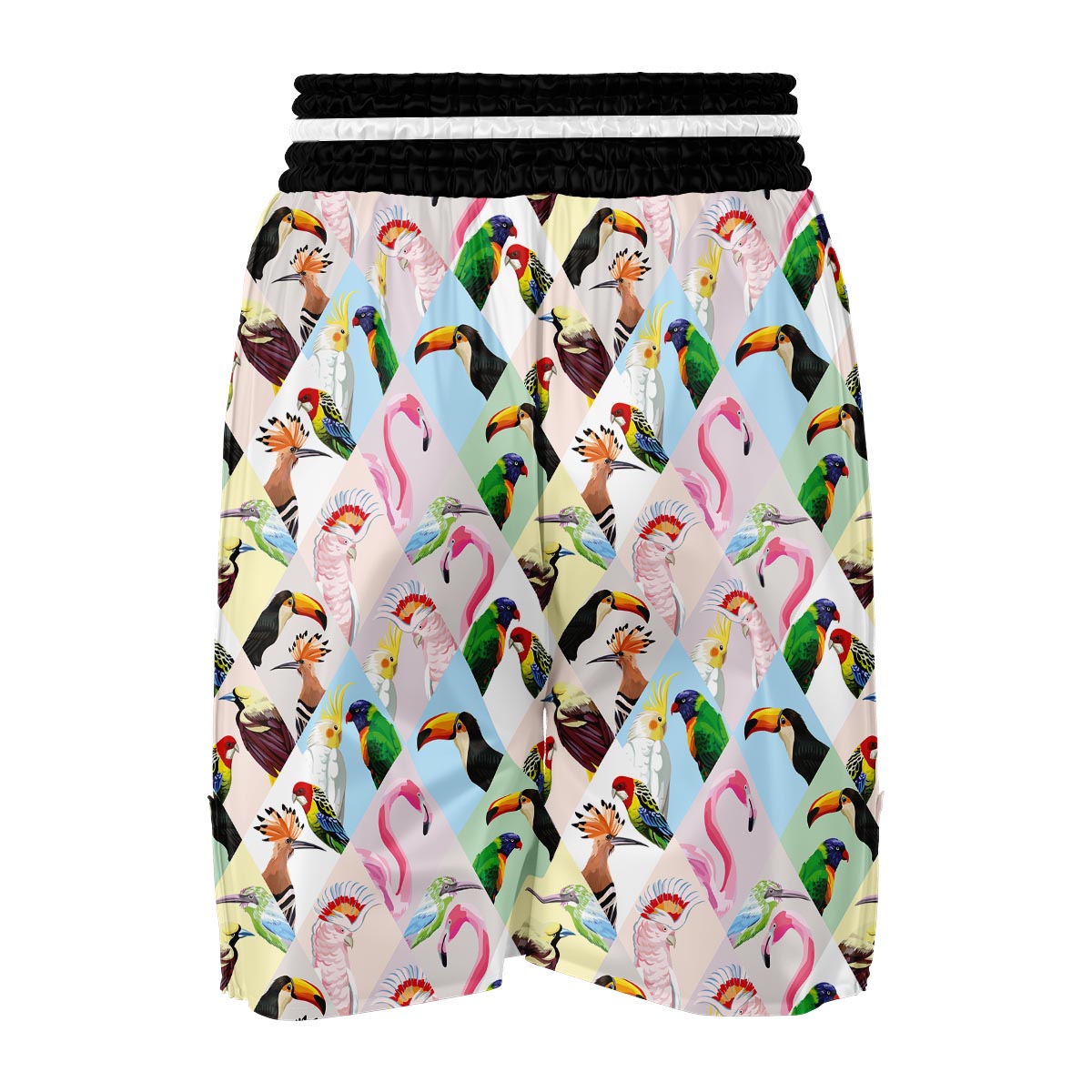 Patchwork Tropical Bird Boxing Shorts-grizzshop