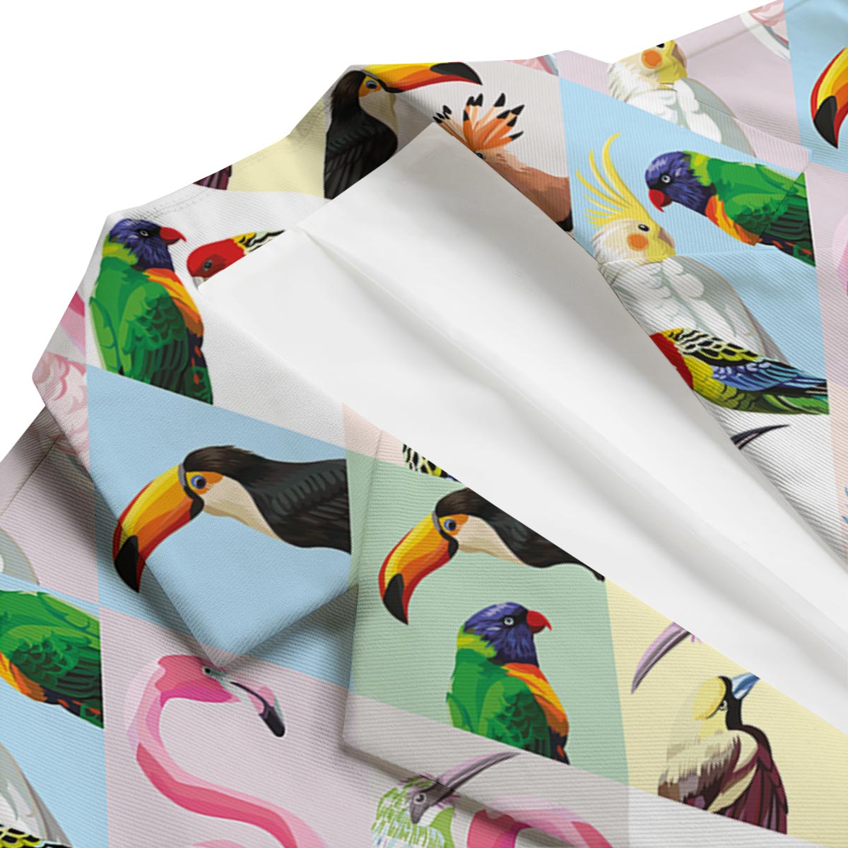 Patchwork Tropical Bird Men's Blazer-grizzshop