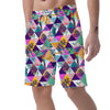 Patchwork Tropical Bird Print Men's Shorts-grizzshop